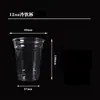 Vasos desechables para té de leche de 90 mm de diámetro, vasos para bebidas, vasos para jugos, vasos para llevar, vasos de alta transparencia, vasos de PET de grado alimenticio