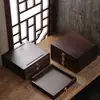 Caixa de Armazenamento de Chá Pu'Er de Bambu, Recipiente de Chá de Camada Única e Múltiplas Camadas, Suporte para Bolos de Chá, Caixa de Armazenamento de Chá, Estilo Gaveta, Empilhável, Bandeja de Chá