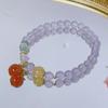 Melocotón de queso ~ pulsera de estudiante fresca femenina caramelo arcoíris fuente salada dulce ágata melocotón colgante pulsera al por mayor