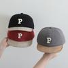 Gorra Infantil de Borde Corto con Letra P, Gorra Elegante de Borde Suave para Primavera y Otoño, Gorra de Béisbol para Bebé Estilo Coreano, Gorra de Pico para Bebé