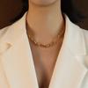 Gargantilla estilo francés Marka, versátil collar, pendientes, pulsera para mujer, acero de titanio, oro de 18 quilates.