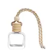 Botella de perfume para colgar en el coche de 10 ml con cuerda tapa de madera aromaterapia botella de vidrio vacía botella colgante transparente de aromaterapia para coche