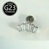 Piercing Corporal Novo Modelo F136 Titânio Corpo Coroa de Zircônia Rosca Interna Unha de Lábio Unha de Nariz Unha de Orelha Atacado