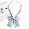 Corbata Azul a Rayas Estilo Japonés para Camisas, Patrón Perezoso Estilo Universitario Jk, Pajarita Anudada a Mano para Mujer, Dk para Hombre