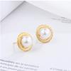 Brincos de pérolas naturais estilo francês elegante enrolamento brincos de ninho de pássaro Clássico feminino twist moda all-match brincos high-end