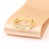Anillo de apertura ajustable chapado en oro con circonita micro incrustada de nueva moda, anillo de dedo femenino simple para combinar con todo, venta al por mayor mixta