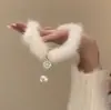 Gargantilla Coreana de Felpa con Copo de Nieve y Borlas de Diamantes Brillantes, Cuentas Coloridas, Collar Versátil de Moda y Alta Gama