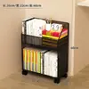 Estantería rodante con ruedas para almacenar libros, adecuada para estudiantes, uso doméstico y como estantería pequeña o estante de almacenamiento de pie junto a un escritorio