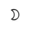 Anillo nasal de acero inoxidable con incrustaciones de circonita 316L, luna, 16 g, 8/10 mm