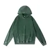 Suministro Transfronterizo de Sudadera Pesada Lavada con Efecto Desgastado de 450g, Talla Europea, Hombro Caído, Color Sólido, Sudadera Unisex
