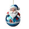 Nuevo colgante plano de acrílico para árbol de Navidad, colgador de Papá Noel para coche