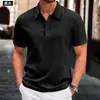 Camisa Polo Manga Curta com Gola Masculina Marca Tendência Verão Camiseta Estilo Coreano Slim Fit Nova Camiseta Versátil Top Venda Direta da Fábrica