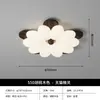 Nova Luminária de Quarto Estilo Chinês, Moderna e Simples, Criativa Luminária de Teto com Padrão de Madeira de Nogueira Florido, Romântica Luminária para Quarto de Crianças
