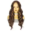 Peruca Amazon com Lace Front Cor Piano Onda Grande Peruca Touca Peruca Europeia e Americana com Lace Front
