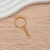 Anillo electrochapado de 25 mm con cadena de cuatro eslabones, dije de muñeca de bucle único, accesorio para llavero