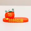 Shishi Ruyi Base Vermelha Decoração Enfeites Artesanato em Resina Sucesso Imediato Suporte para Celular Base Acessórios
