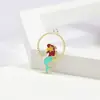 Sereia Estrela-do-mar Pérola Concha Meninas DIY Pulseira Infantil Oceano Gotas de Óleo Acessórios de Joias Pingente de Colar