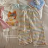 Leggings para Meninas Primavera e Outono Novo Estilo Fino Calças Modernas Infantis Calças Longas Elásticas para Bebê Menina Tendência Cruzada