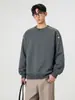 Roupa Masculina ACU Moletom Masculino Liso com Gola Redonda e Zíper Decorativo de Estrela, Novo Top Casual Soltinho para Homens Outono/Inverno 2026