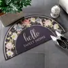Felpudo de Entrada Estilo Fresco Floral Simple Puerta de Entrada Desgaste Resistente Suciedad Resistente Anillo de Seda Felpudo Cortable Antideslizante