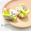 Color sólido tres dimensiones dibujos animados pequeño perro de leche resina accesorios pegamento de crema colgante diy adornos de micro paisajismo decoración de flor de zapato lote