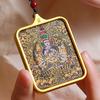 Pingente Thangka Dourado e Ouro Preto Pintado à Mão Guanyin de Mil Mãos Oito Santos Padroeiros Pingente de Buda Joias por Atacado para Mulheres e Homens