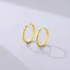Brincos Circulares Simples Brilhantes Europeus e Americanos Transfronteiriços Banhados a Ouro 18K Prata Esterlina 925 Brincos de Design de Nicho Brincos de Luxo Acessíveis