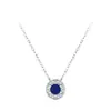 Collar Colgante Redondo Clásico Nuevo S925 de Plata de Ley Completa Europeo y Americano Diseño de Nicho para Mujer Cadena de Clavícula Elegante Esmalte