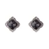 Moda Retrô Francesa Luxo Acessível Brincos de Zircônia com Rombos Pretos Brincos Femininos Simples Únicos com Design Criativo