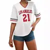 Camiseta Unisex de Manga Corta Transfronteriza, Jersey Oversize Estilo Americano Vintage, Top Personalizado de Moda Holgado con Estampado para Mujer