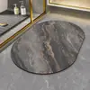 Alfombrilla de Piso para Baño con Patrón de Mármol, Forma Especial de Nube, Terciopelo de Cristal, Lavable, Antideslizante, Secado Rápido, Felpudo