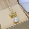 Accesorios DIY Plata de Ley S925 Colgante Ángel de la Guarda Colgante Perla Portavasos Vacío Joyería de Plata Joyería para Niña Soporte de Plata Mujer