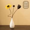 Jarrón de cerámica blanca pura Jingdezhen, florero pequeño y sencillo chino, adorno moderno para arreglos florales, decoración de escritorio para el hogar, joyería para salón de té.