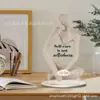 Papai Noel Lendo um Livro na Banheira de Desenho Animado de Natal Decoração de Mesa para Sala de Estar Estudo em Acrílico 2D
