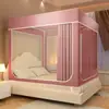 Mosquiteiro de Cama Sólido para Maternidade e Infância, Tela Criptografada em Fio, Três Portas em U, Totalmente Fechado, Proteção contra Poeira, para Quatro Estações, Doméstico