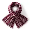 Bufanda de punto de cachemira minimalista y versátil estilo coreano, unisex, adecuada para otoño e invierno, gruesa y cálida, con estampado de cuadros
