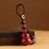 Llavero de Calabaza de Arena Dorada Morada para Coche, Colgante de Fortuna y Prosperidad para el Año de Nacimiento, Adorno de Llavero para Hombres y Mujeres, Colgante de Llavero de Cinabrio