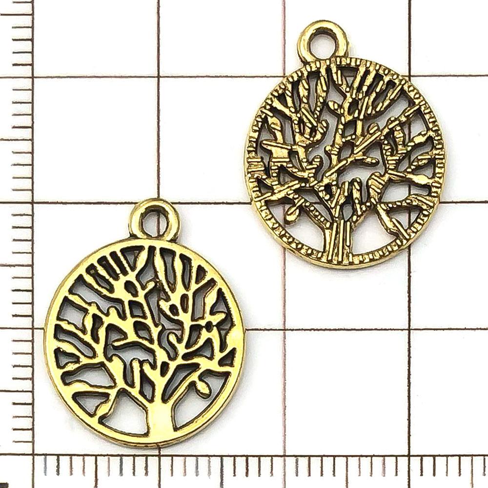 19869-Y-古金锌合金圆形生命树20x16mm-1.jp