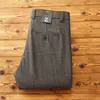 Pantalones de traje versátiles para otoño e invierno, sin planchar, con caída, de alta gama, sin planchar, de negocios, rectos, a cuadros oscuros, casuales para hombre