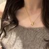 Collar colgante de anillo giratorio dorado cepillado francés antiguo para mujer, vintage, de alta gama, lujo ligero, para combinar con todo, cadena