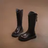 Zapatos para niñas, botas altas para niños, botas altas forradas de felpa, nuevo estilo otoño e invierno 2026, botas altas estilo princesa caballero para niñas pequeñas