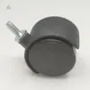 Rueda Giratoria de Plástico Negra para Muebles con Rosca M6 de 1.5 pulgadas, Ruedas Giratorias, Ruedas con Freno, Carrito de Comedor, Ruedas de Plástico de 40 mm