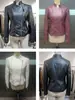 Chaqueta de Cuero Transfronteriza para Mujer Europea y Americana Múltiples Cremalleras Cintura Ajustada Chaqueta de Cuero PU Acolchada Manga Larga Adelgazante Chaqueta de Motociclista Fábrica de Origen