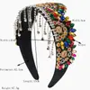 Banda para el cabello de corona Gorgeous Estilo de Corte Retro Europeo y Americano Borla Brillante de Pedrería Accesorios para el Cabello de Alta Calidad Diadema