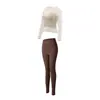 Conjunto de yoga feminino, sem costura e de alta elasticidade, modelador, para treinamento profissional de fitness, corrida e como peça externa, conjunto de duas peças