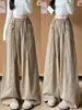 Pantalones cargo de mujer color caqui, nuevo estilo de otoño, talla petite, pantalones paracaidistas con bolsillo grande, pantalones casuales estilo americano holgados y elegantes