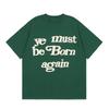 Camiseta de Manga Corta con Estampado de Letras Kanye Rebirth de Marca Nueva, Estilo Americano High Street, Holgada, para Pareja, Algodón Puro, Cuello Redondo
