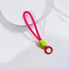 Lanyard Tejido de Poliéster con Hebilla Metálica de 12 cm Color Dopamina, Correa para Botella de Agua, Bloques de Color, Hecho a Mano, Creativo, Estilo Corto, Antiperdida, Duradero
