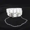 Cinturón de cintura punk transfronterizo para mujer, decorativo, versátil, diseño de nicho Y2K, cinturón de cadena rosa para jeans, cinturón de cuero con ojales