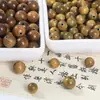 Cuentas Sueltas de Sándalo Verde Natural, Cuentas Redondas de Madera Maciza, Varios Estilos de Cuentas de Madera para Pulseras y Collares Hechos a Mano DIY Venta al por Mayor